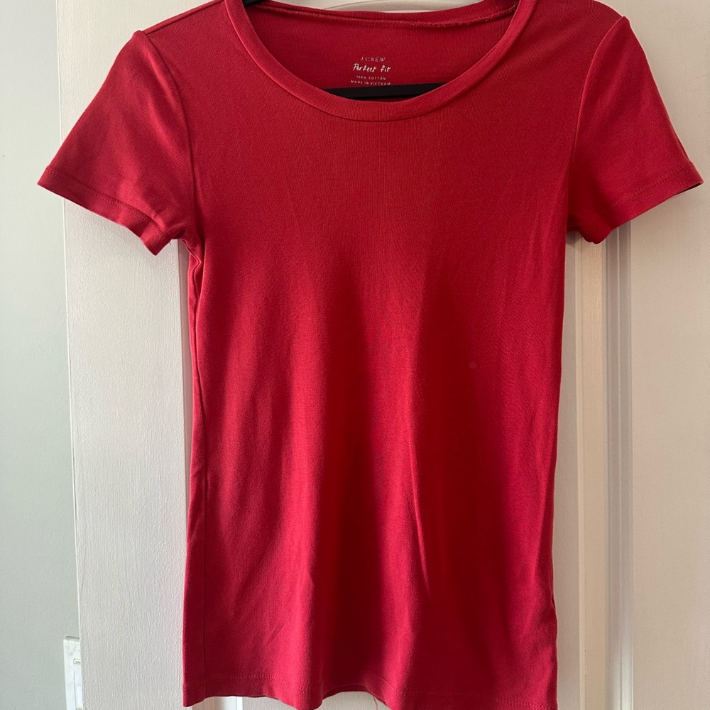 J. Crew Red Fitted Short Sleeve T-Shirt